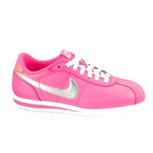 Like new Nike Cortez Basic Leather
Pink/White/Silver Ladies Walking Shoes